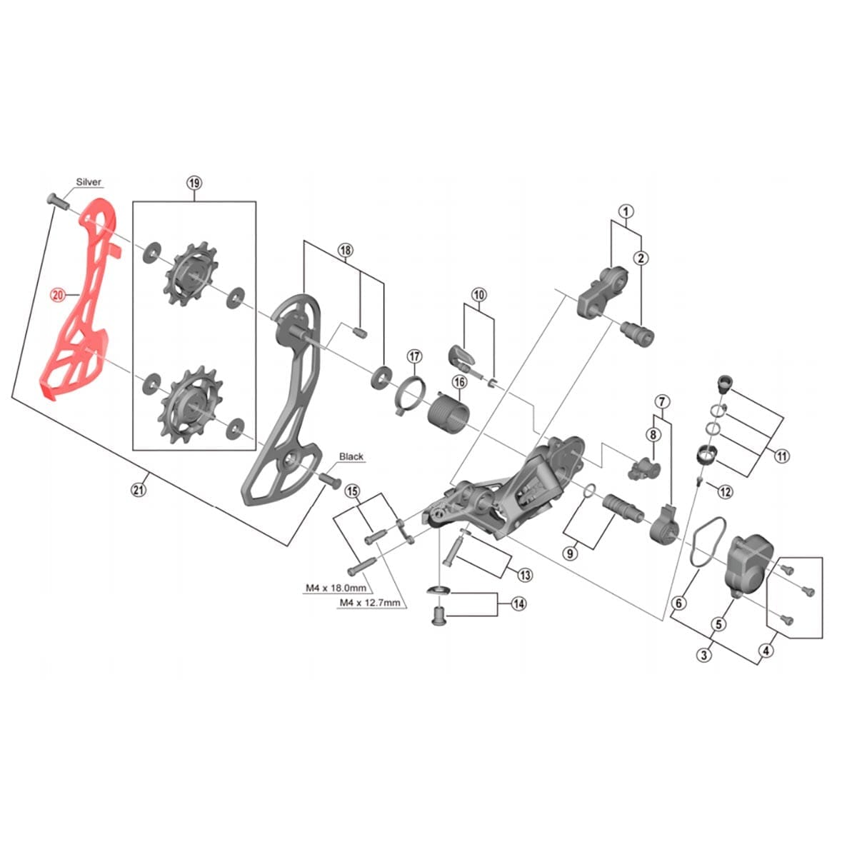 Εσωτερικό Στήριγμα Πίσω Ντεραγιέρ SHIMANO GRX RD-RX810 #Y3GE06000