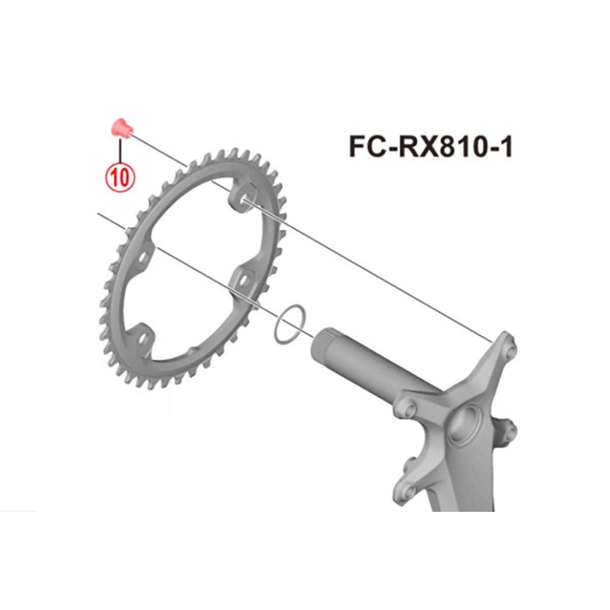 Kit of 4 Chainring Bolts for SHIMANO GRX FC-RX810 Crankset