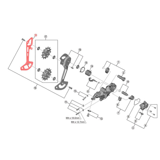 SHIMANO XT RD-M8120-SGS Pitkä Sisäinen Takavarren Häkki #Y3FX26000