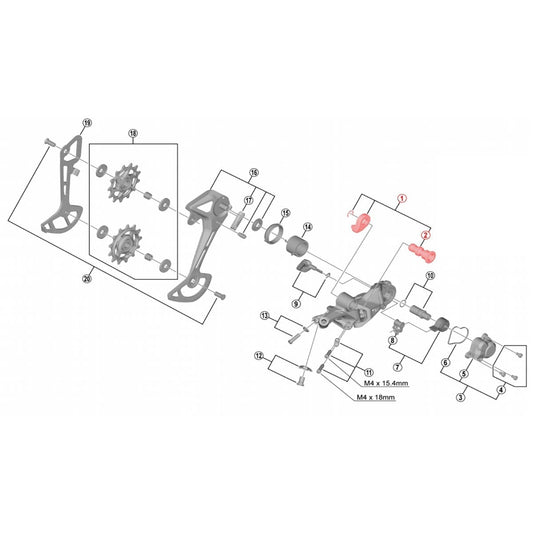 Bevestigingsset voor SHIMANO SLX RD-M7100 Achterderailleur #Y3FY98020