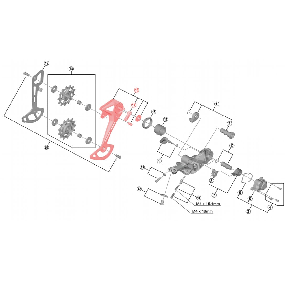 SHIMANO SLX RD-M7100 SGS Long Outer Rear Derailleur Hanger