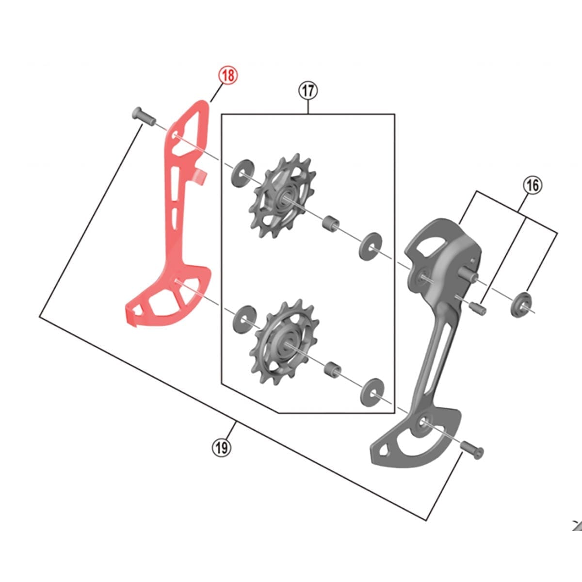 Μακρύ Εσωτερικό Πλαίσιο Πίσω Εκτροπέα SHIMANO SLX RD-M7120 #Y3FZ26000
