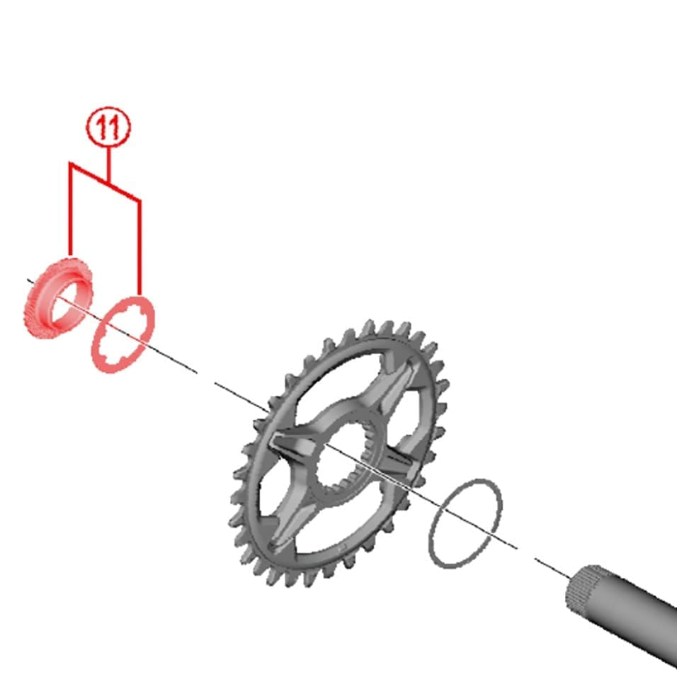 Moer en Bevestigingsring Kettingblad Trapas SHIMANO XT FC-M8100 #Y0J698060 Zwart