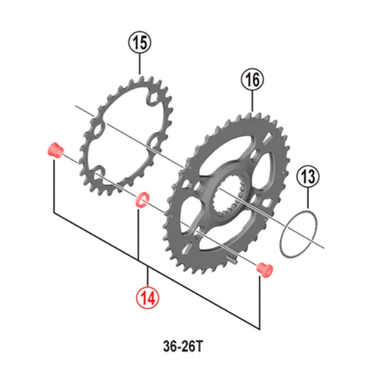 Ruuvi- ja hormisarja kaksoispolkimelle SHIMANO SLX FC-M7100-2 #Y0JB98020 Musta