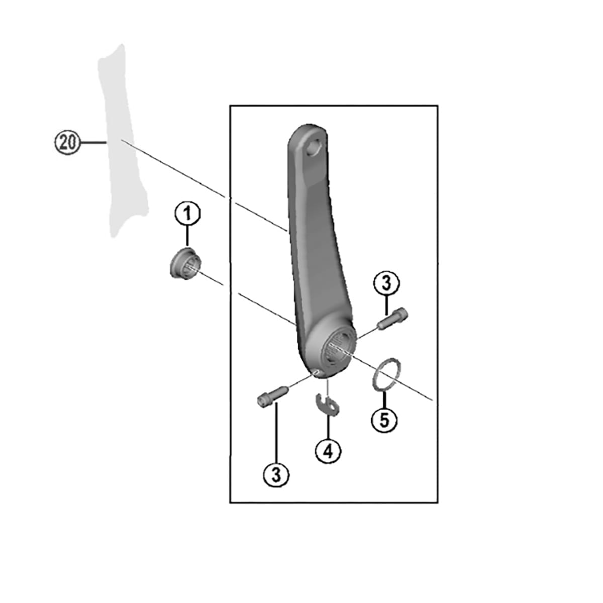 Kit 2 selvklæbende beskyttelser til krankarmene SHIMANO XT FC-M8100 165/170 mm #Y0J698070