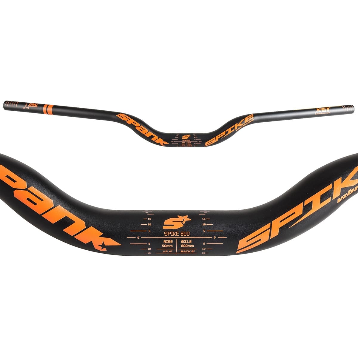 Τιμόνι SPANK SPIKE 800 VIBROCORE Rise 50 mm 31,8/800 mm Μαύρο/Πορτοκαλί