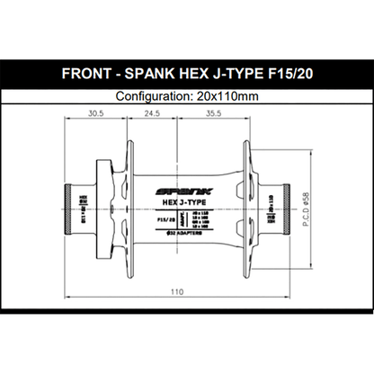 SPANK HEX 15/20 mm Első Agy