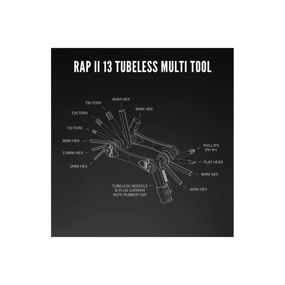Multi-Tools LEZYNE RAP II - Tubeless (13 Tools)