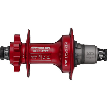 Zadnje pesto SPANK HEX DRIVE 102T 12x148 mm Boost E-Plus Rdeča