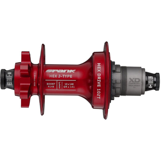 SPANK HEX DRIVE 102T 12x148 mm Boost E-Plus Red Rear Hub