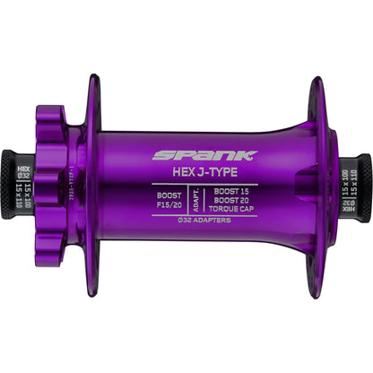 SPANK HEX 15/20 mm Boost 32 Holes Front Hub Purple