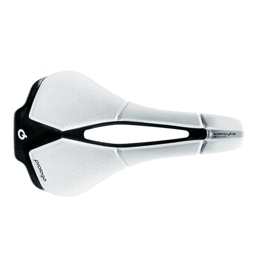 Sadel PROLOGO SCRATCH M5 PAS Skenor Kolfiber bredd 140mm Vit