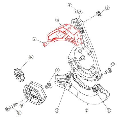 Horní vodič pro vodič řetězu E-THIRTEEN LG1+/LS1+/XCX Černý #SLDR.LG1+UPR.B