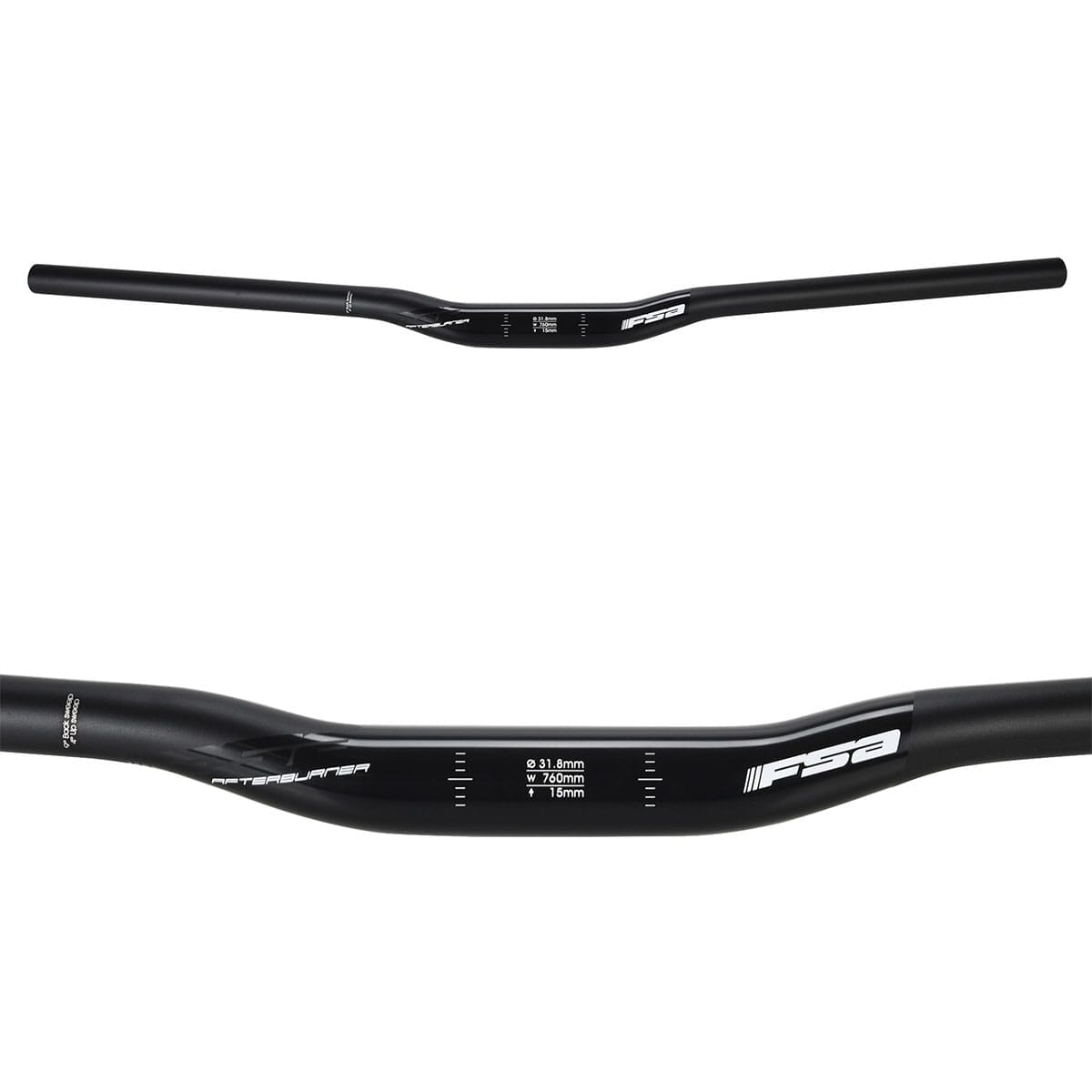 FSA AFTERBURNER Aluminium Rise 15mm 31.8/760mm Black Handlebar