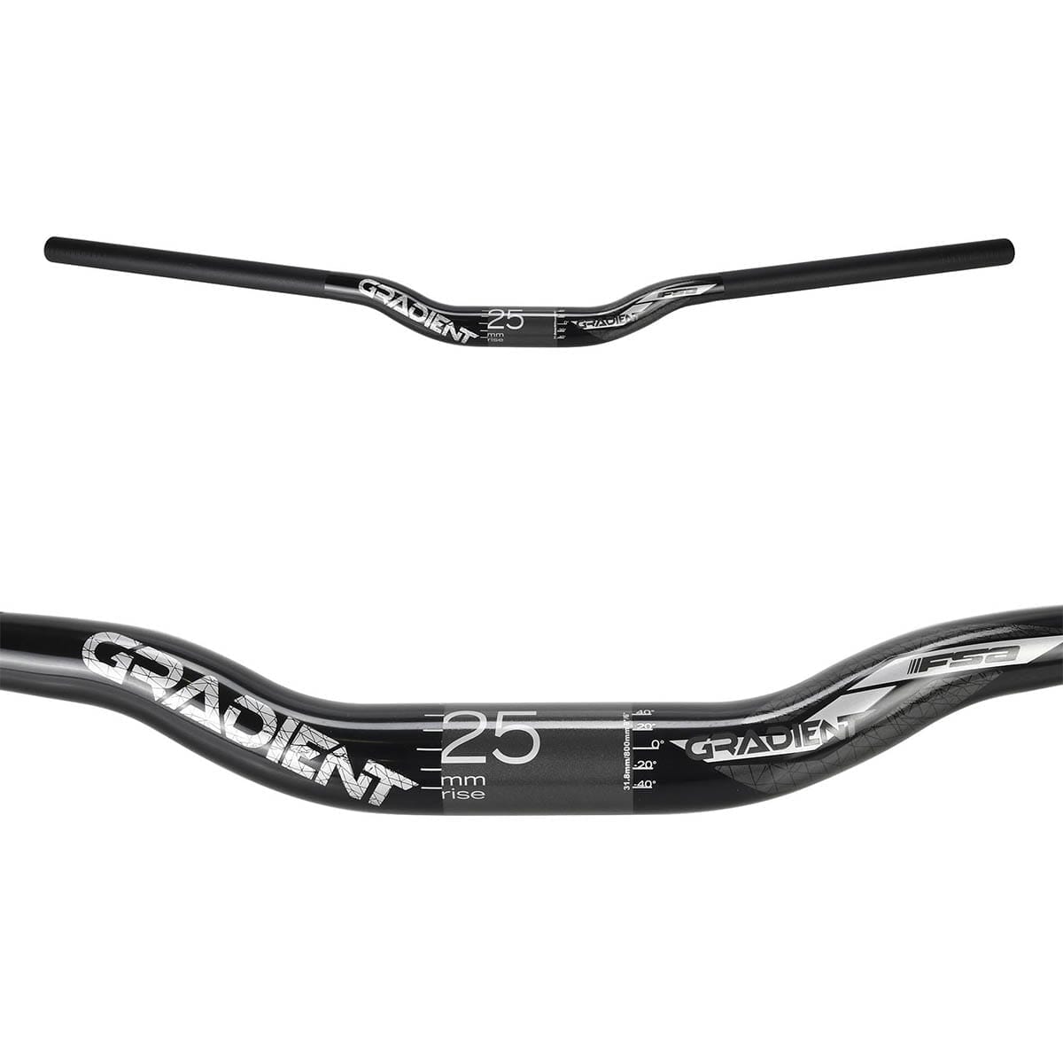 FSA GRADIENT Aluminium styret Rise 25mm 31,8/800mm Sort