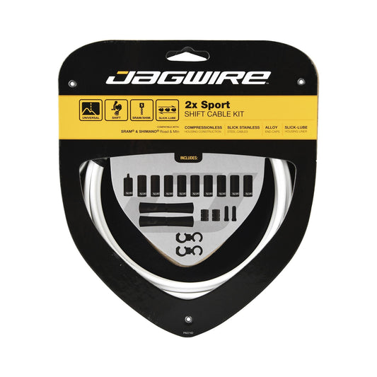 Kabel- og kabelføringssæt til gearskifte JAGWIRE SPORT SHIFT 2X Hvid