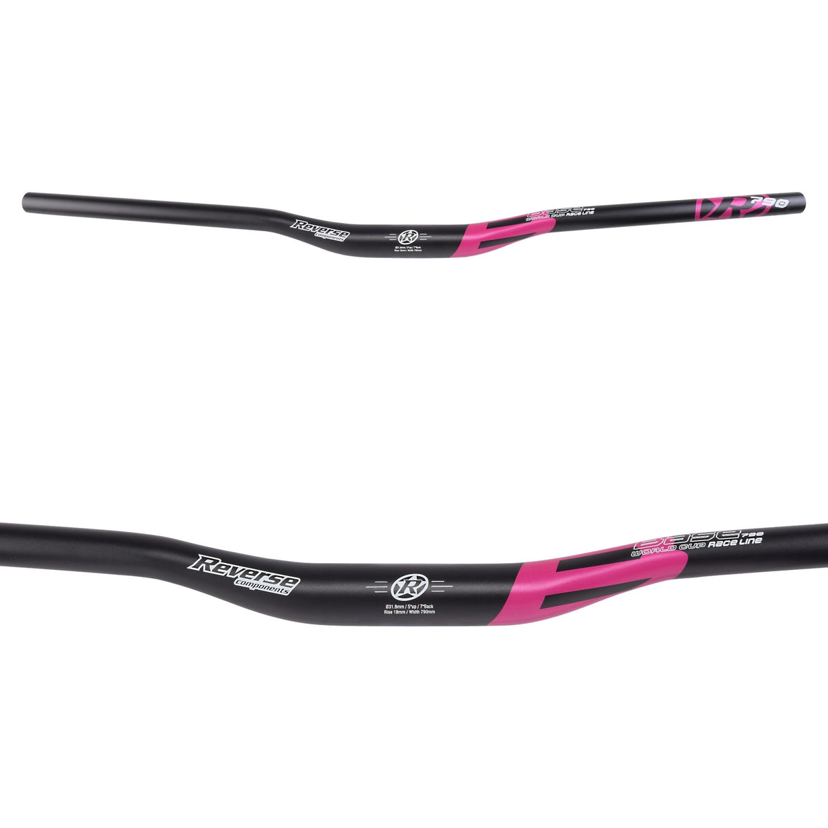 Styr REVERSE COMPONENTS BASE Rise 18mm 790mm Sort/Lyserød