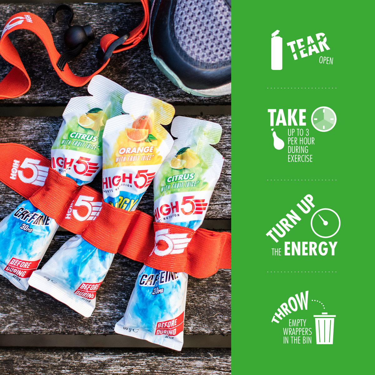 Żel Energetyczny HIGH5 ENERGY GEL Aqua Caffeine (66 g) Cytryna