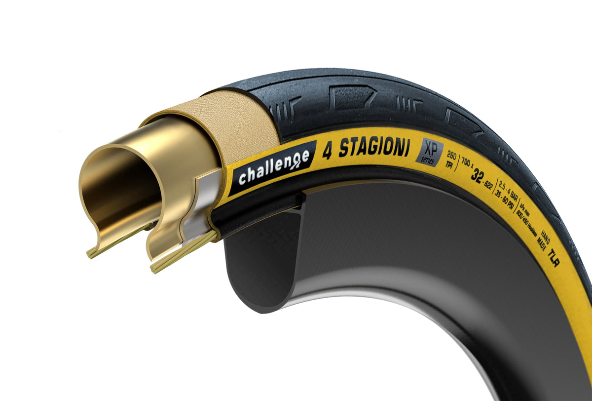 Dæk CHALLENGE 4 STAGIONI XP 700c Tubeless Ready Beige