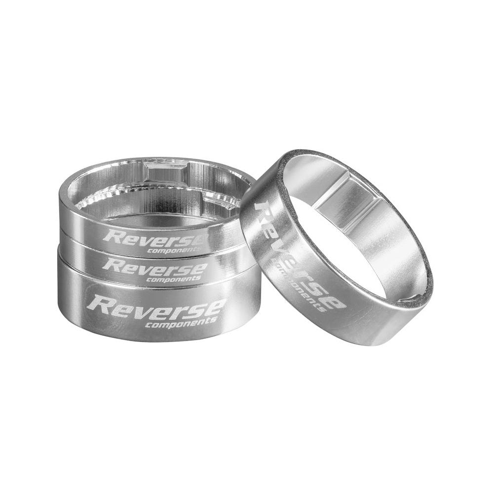 REVERSE COMPONENTS Aluminium Ultra-Light 1"1/8 Silver Headset Spacer Kit