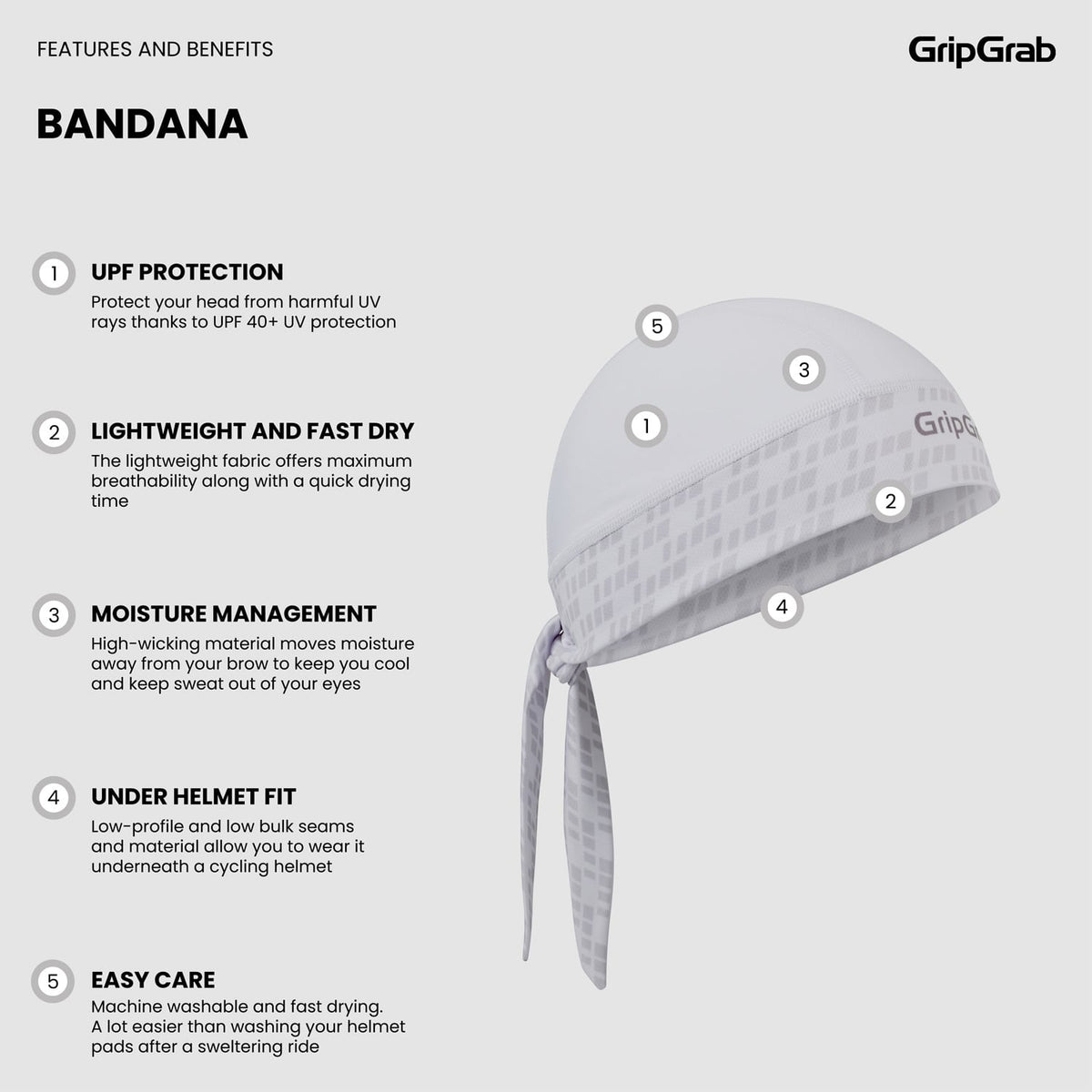 GRIPGRAB Bandana Vit