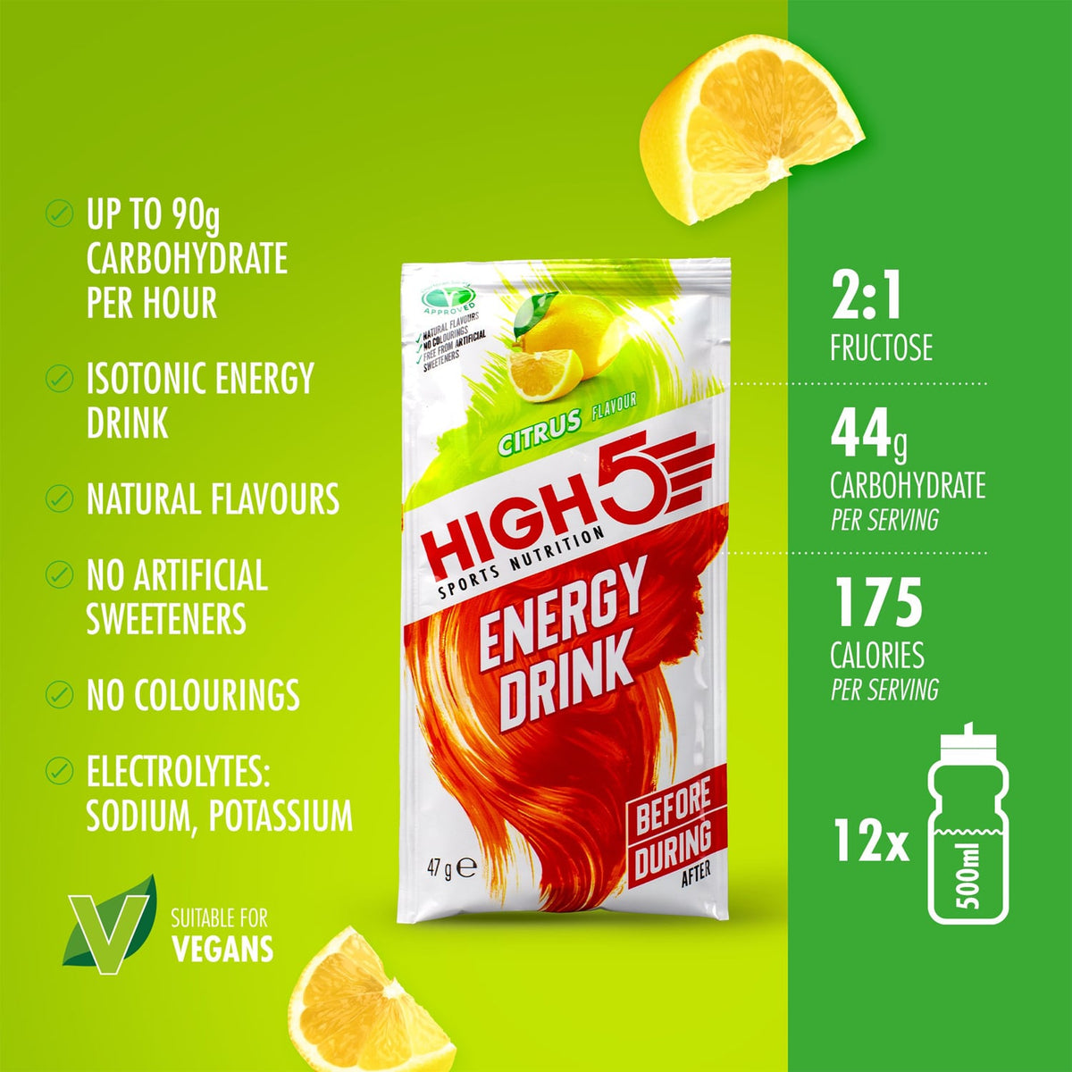 Energidrik HIGH5 ENERGY DRINK (47g) Citron