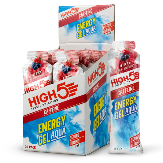 HIGH5 ENERGY GEL Aqua Caffeine Energy Gel (66g) Mixed Berry