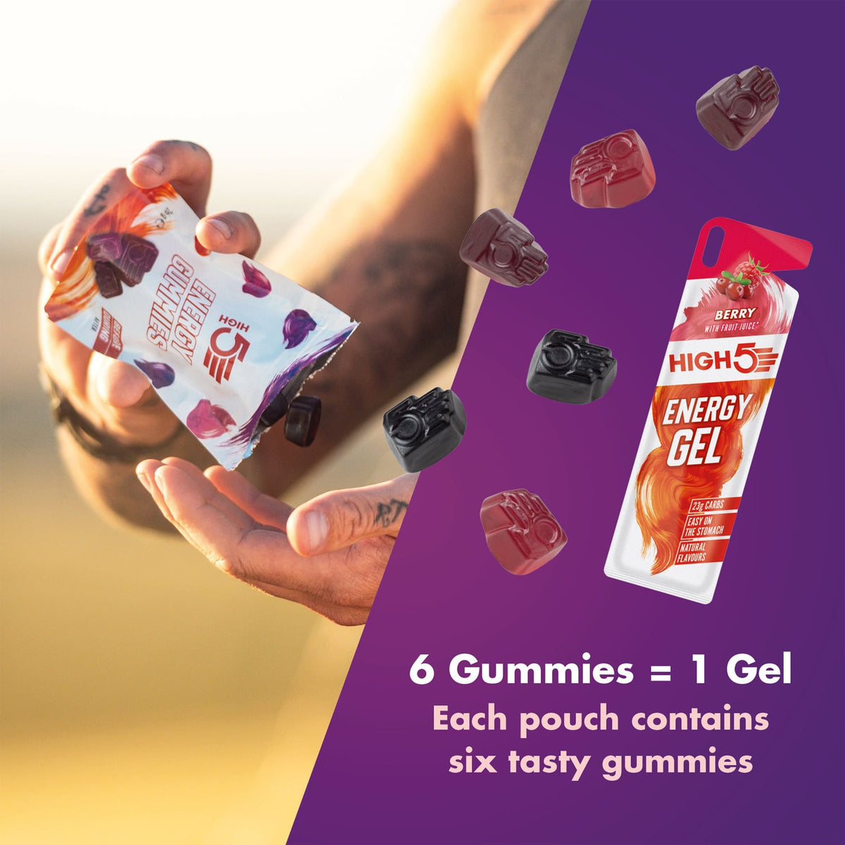 Energivingummier HIGH5 ENERGY GUMMIES (26g) Røde frugter