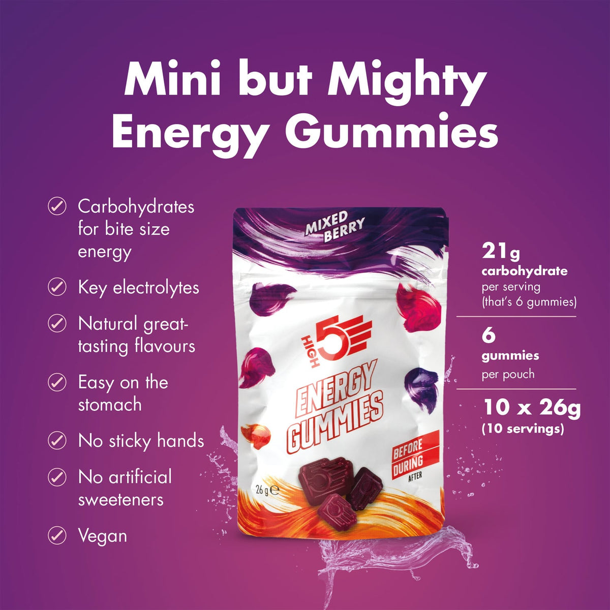 Energivingummier HIGH5 ENERGY GUMMIES (26g) Røde frugter