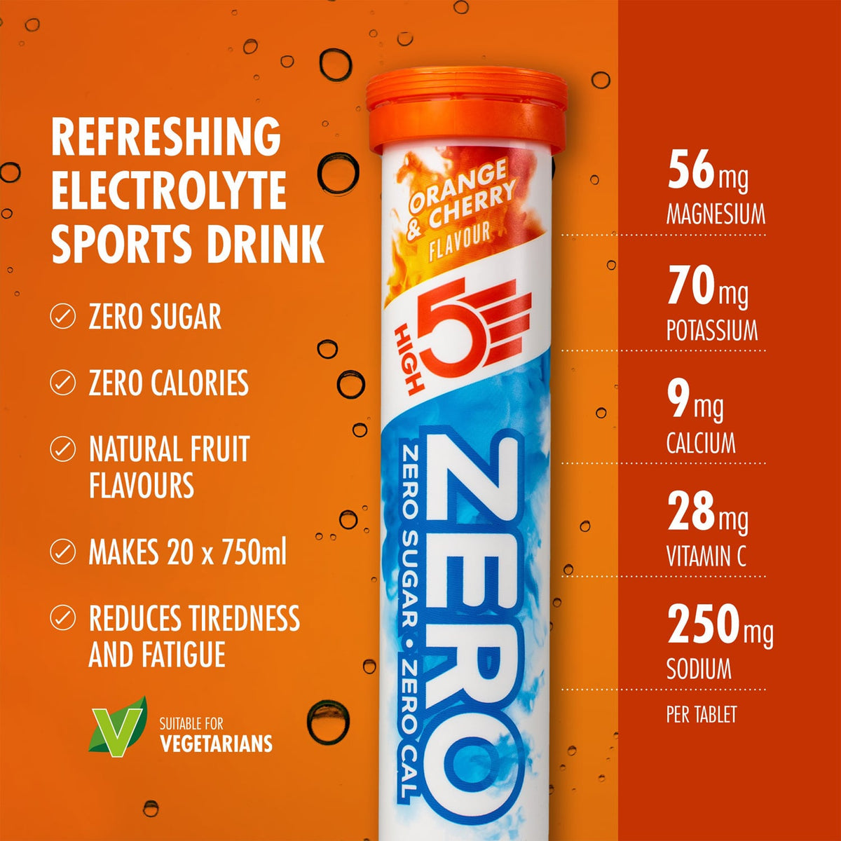 HIGH5 ZERO Electrolyte Hydration Tablets (x20) Orange and Cherry