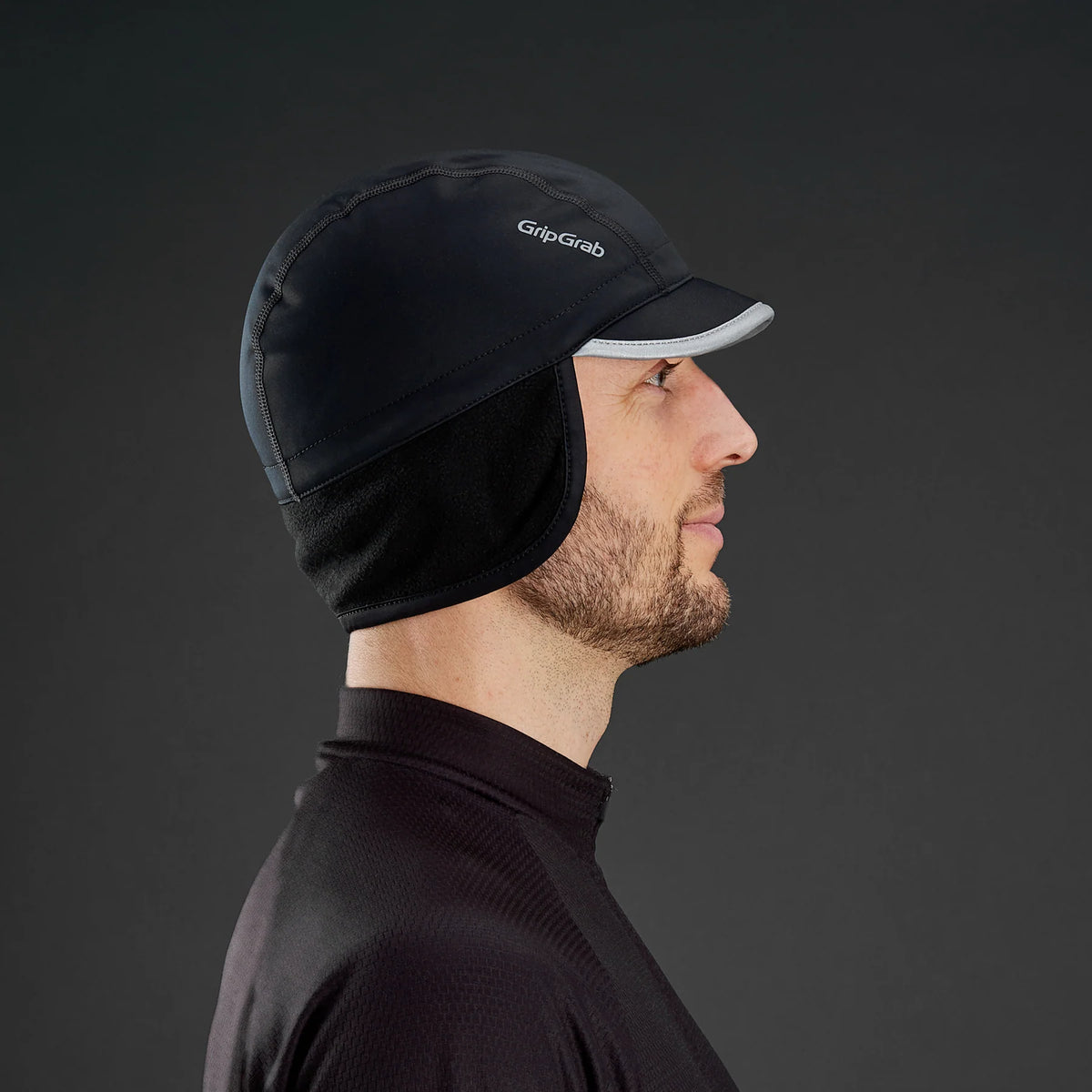 GRIPGRAB BELGIAN STYLE THERMAL WINDPROOF WINTER Cap Black