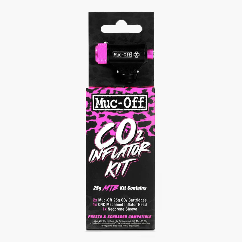 MUC-OFF MTB CO2 Inflator + 25g Threaded CO2 Cartridges (x2)