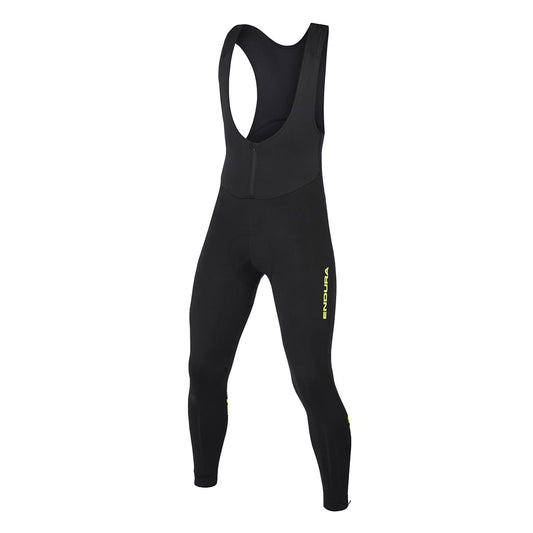 Långa hängselbibshorts ENDURA WINDCHILL Svart/Gul
