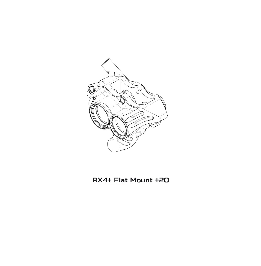 Δαγκάνα Φρένου HOPE RX4+ SL FM 34mm (+20) 4 Έμβολα DOT Πορτοκαλί