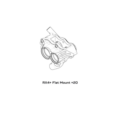 Třmen brzdy HOPE RX4+ SL FM 34mm (+20) 4 Písty DOT Smoke