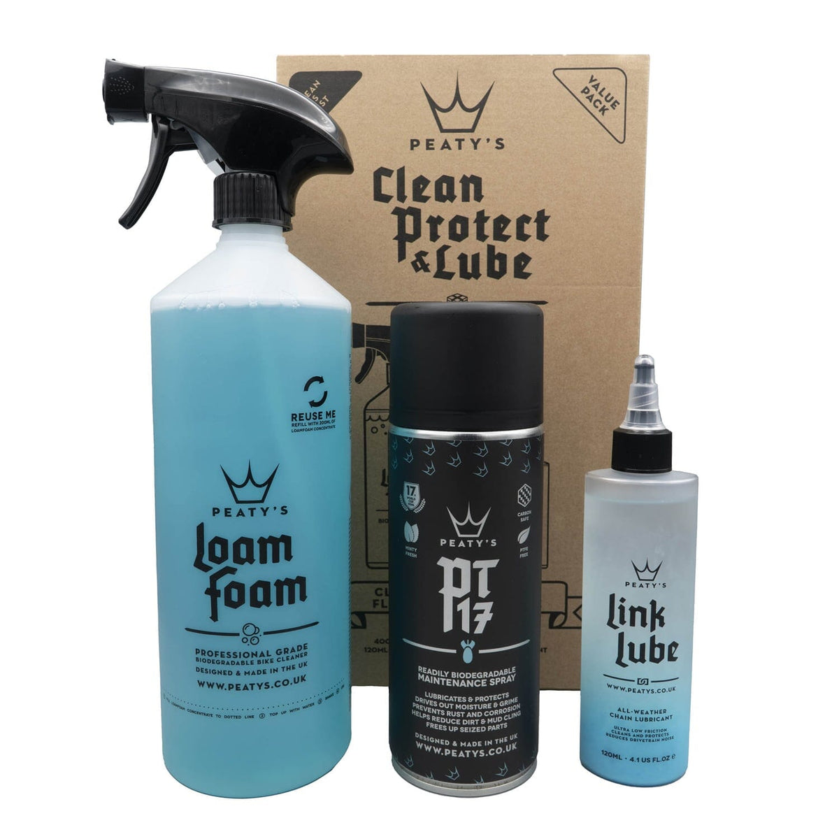PEATY'S WASH PREVENT LUBRICATE STARTER PACK Maintenance Kit