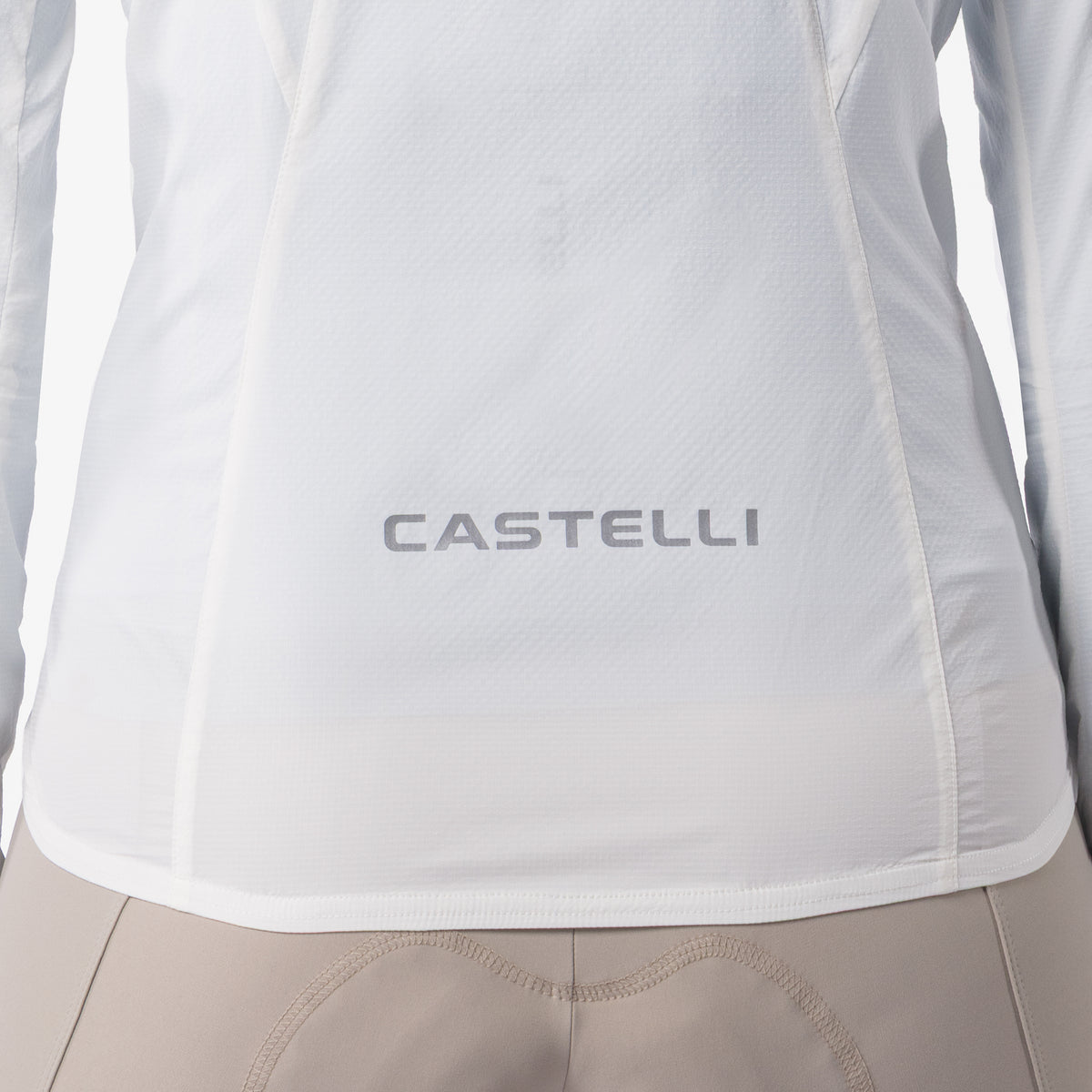 Damska kurtka CASTELLI Transition Air w kolorze kości słoniowej – detal zamka
