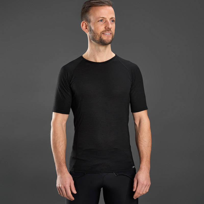 GRIPGRAB MERINO BLEND THERMAL Short-Sleeve Base Layer Black