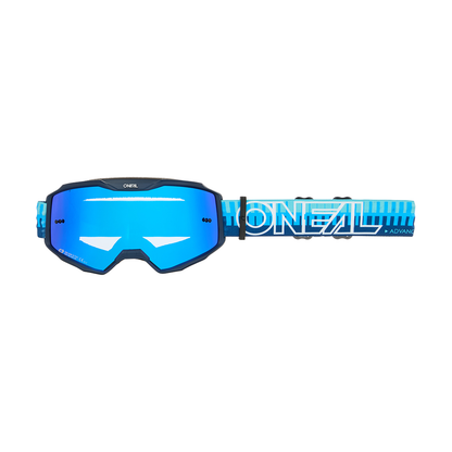 O'NEAL B-10 STRIPED Blue Goggles with Radium Blue Lens