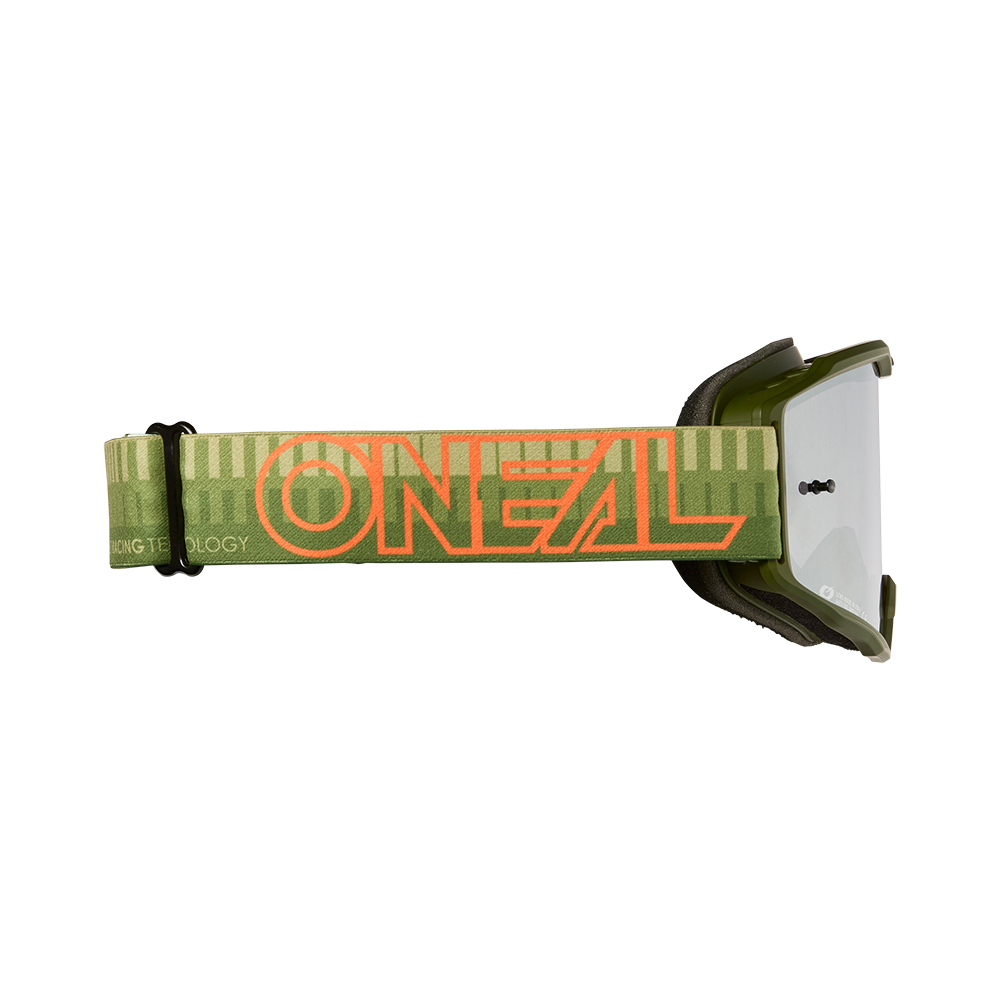 O'NEAL B-10 STRIPED Goggle Green/Orange Silver Mirror Lens