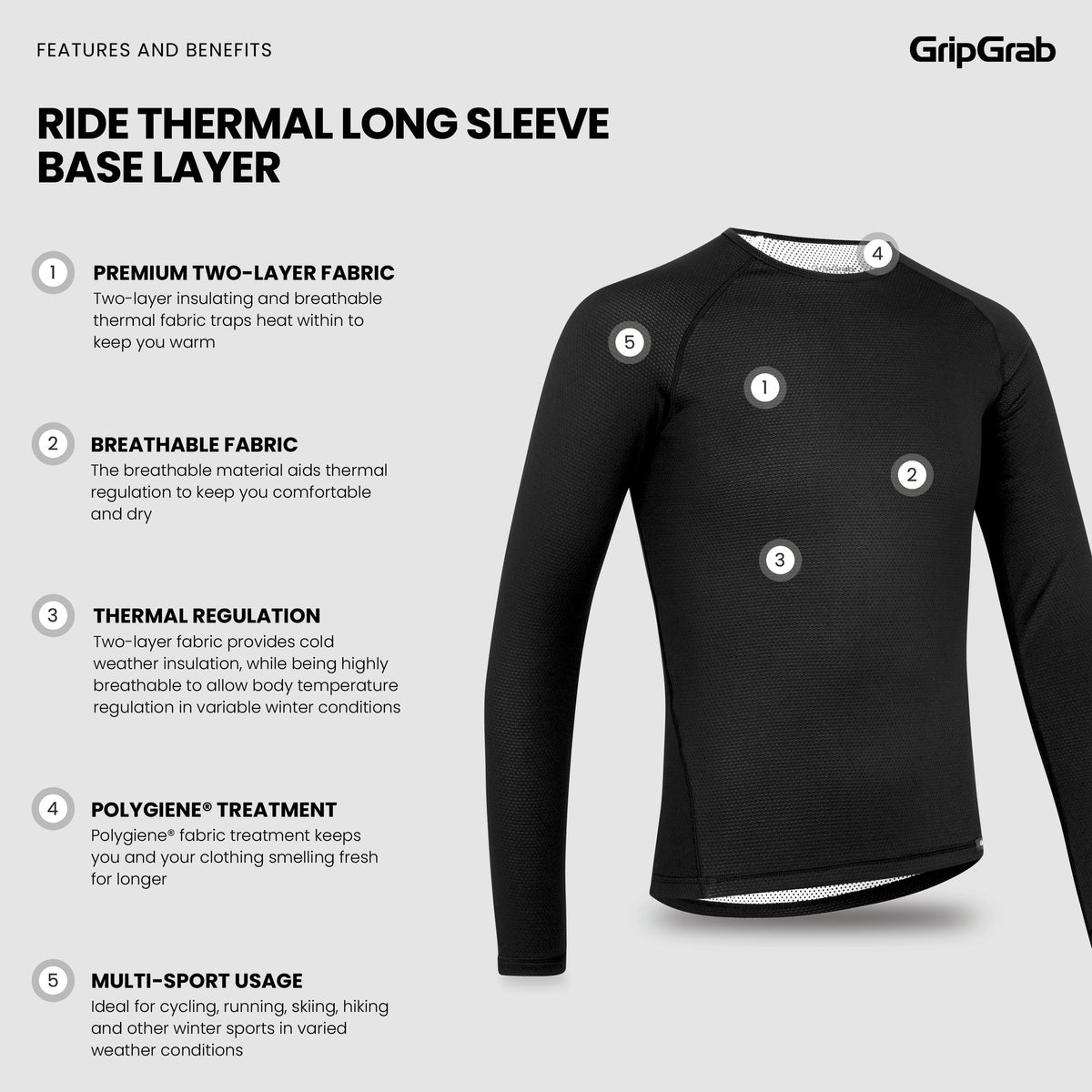 GRIPGRAB RIDE THERMAL långärmat underställ, svart