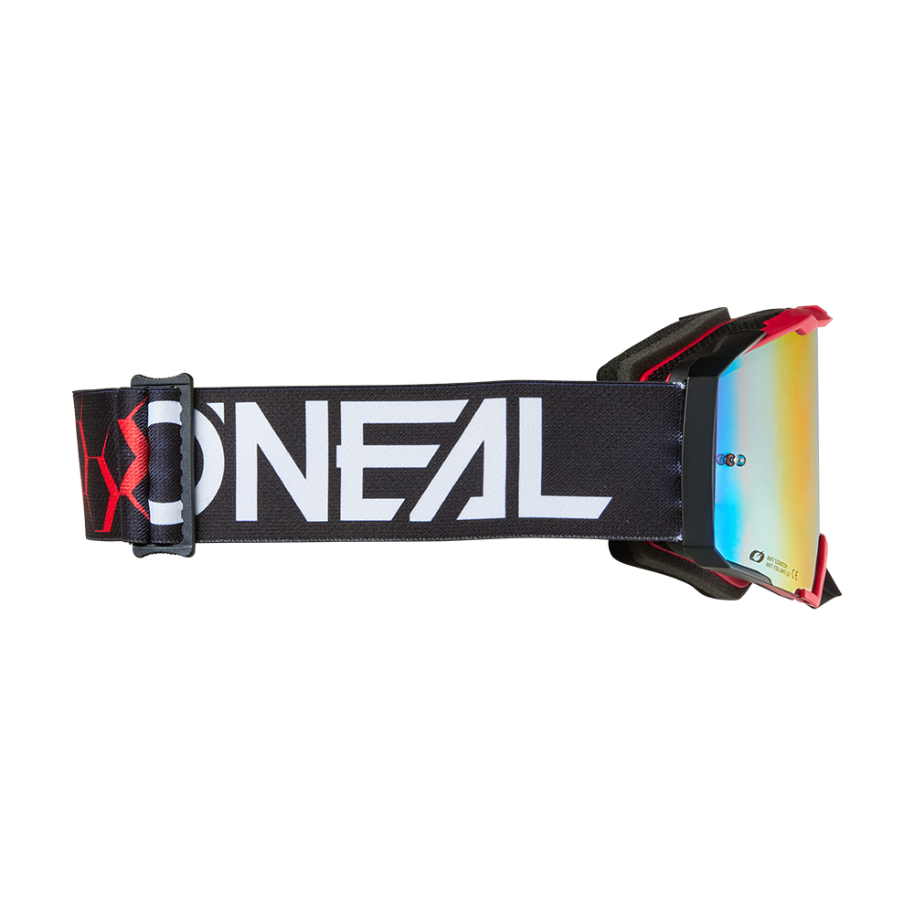 Maska O'NEAL B-33 HEXA černá/červená sklo Radium červené