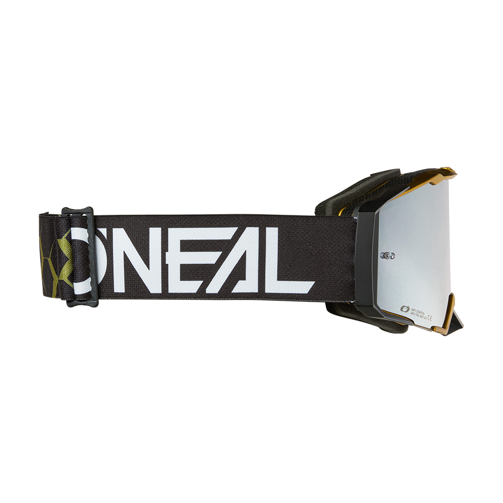 Maske O'NEAL B-33 HEXA Sort/Guld Skærm Silver Mirror