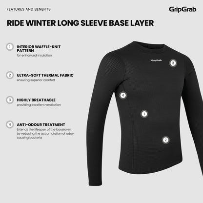 GRIPGRAB RIDE WINTER Long-Sleeve Base Layer Black