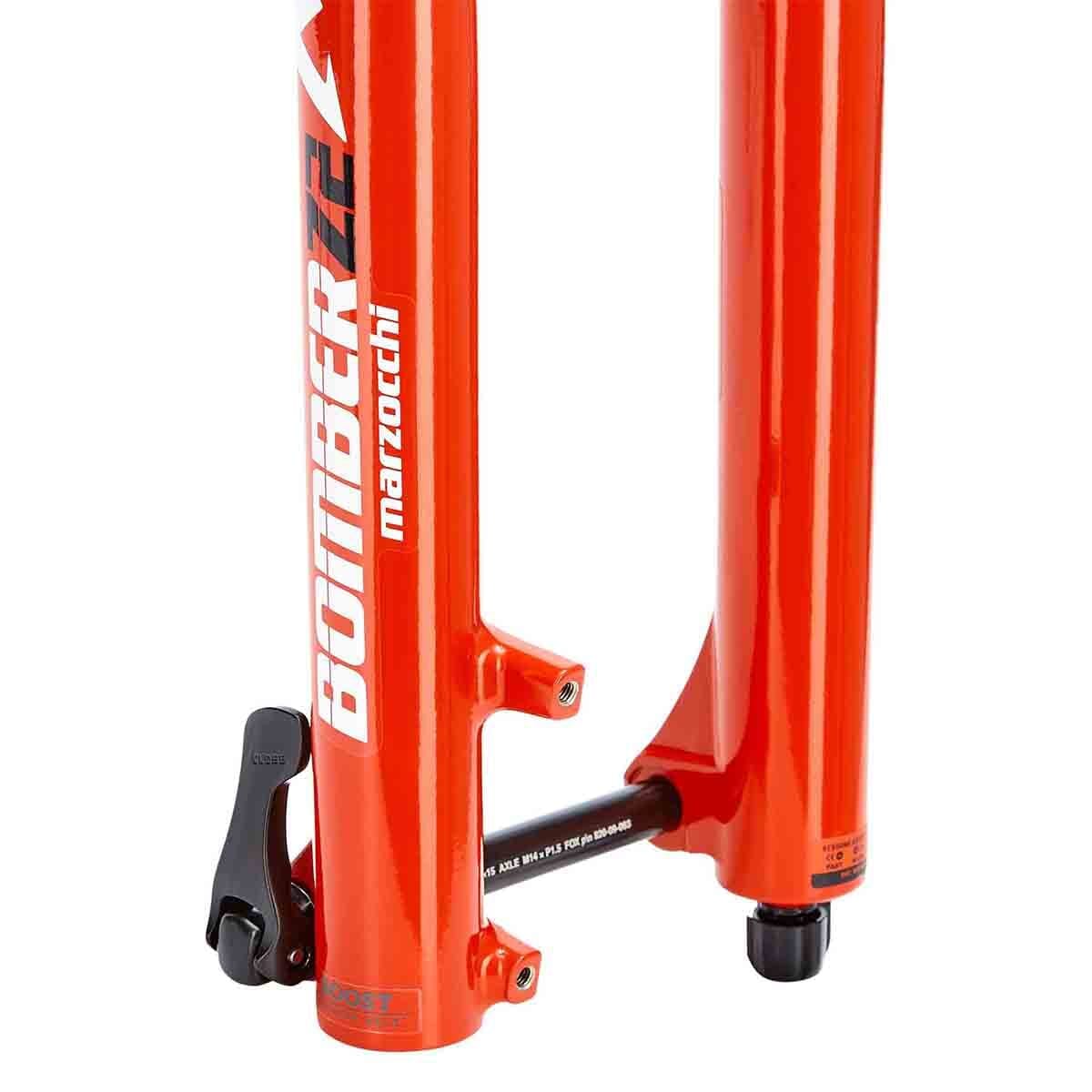 MARZOCCHI BOMBER Z2 27.5" Rail Sweep-Adj Fork 15 mm Boost Axle 44 mm Offset Red