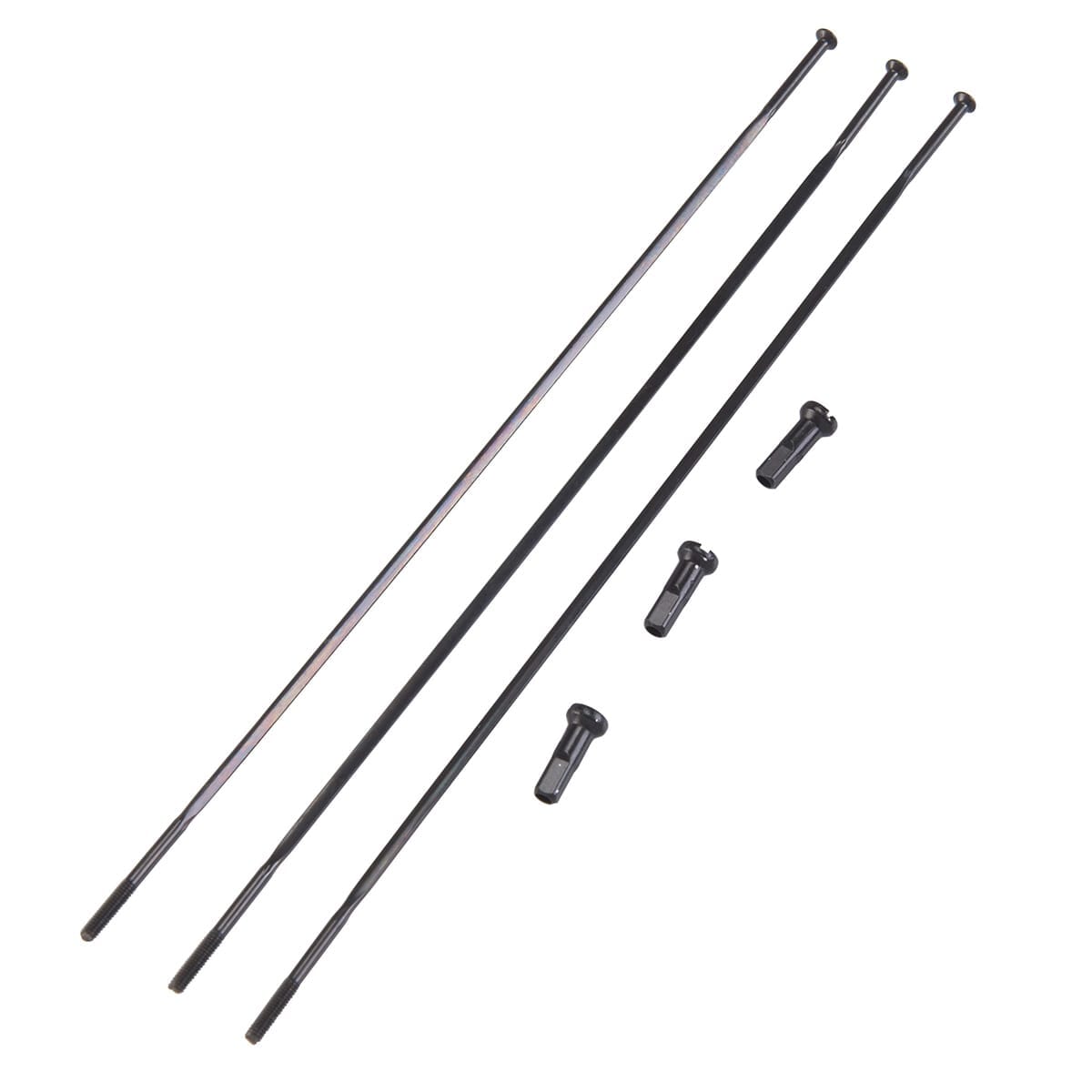 Sæt med 3 lige eksterne eger ZIPP 808 CX RAY sort 210 mm