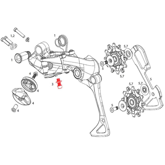 Upevňovací šroub pro kabel zadního přehazovače SRAM XX1 1x11V #11.7518.015.000
