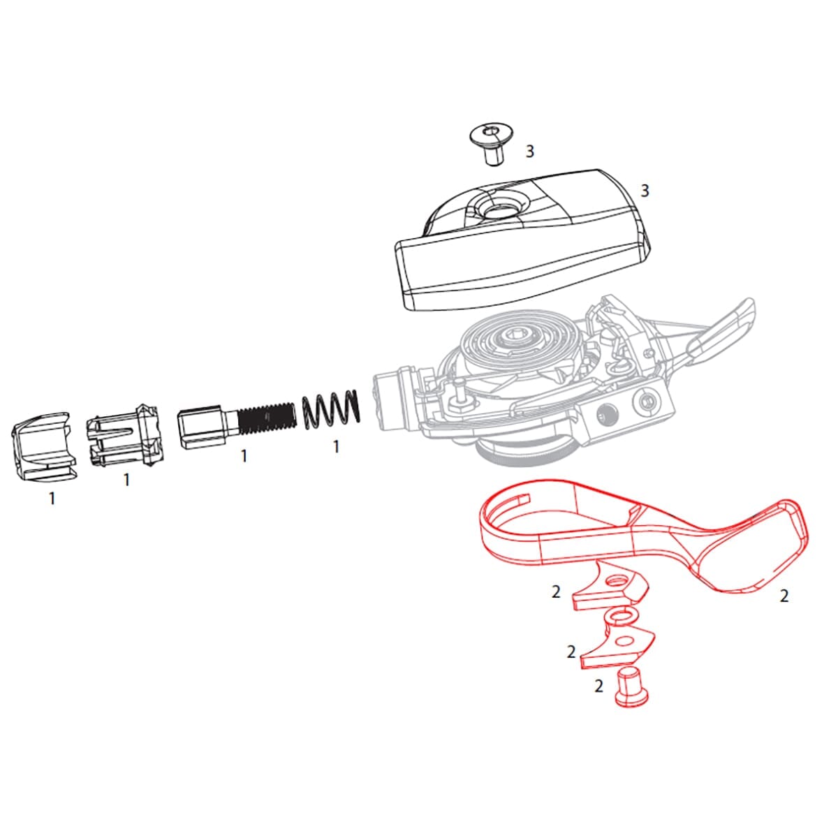 Replacement Lever Kit for SRAM X01 / X01 DH Right Shifter #11.7018.032.000