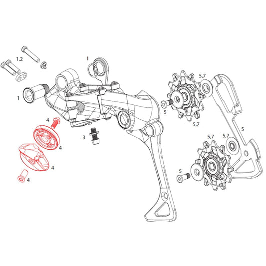 Kit Kabelguiderulle til Bagderailleur SRAM X01/DH/X1 1x11V #11.7518.029.000