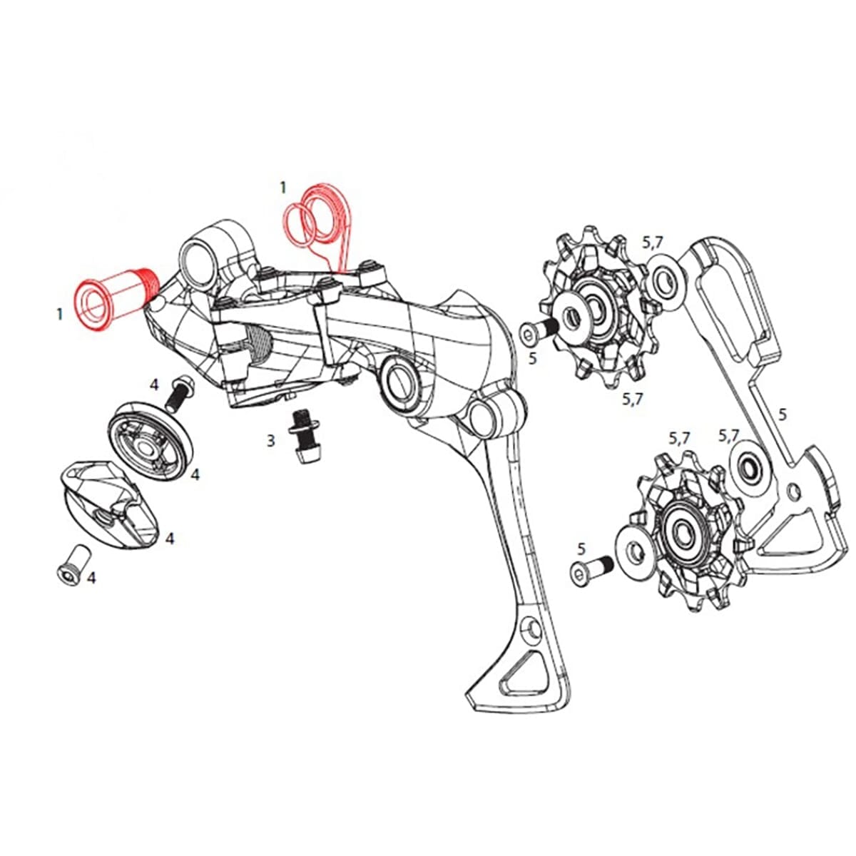 Fixing and Stop Screw for SRAM X01DH 7S Rear Derailleur #11.7518.033.000